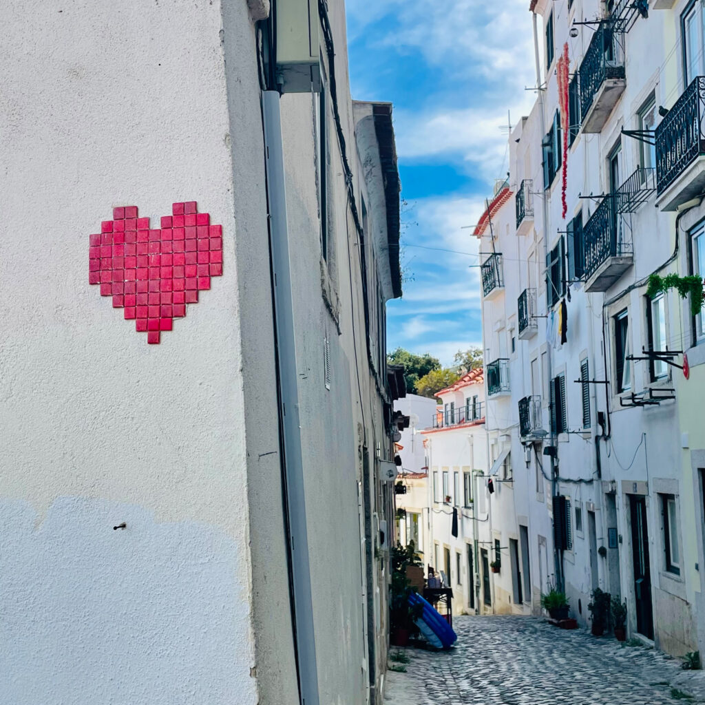 Mosaic heart in Lisbon
